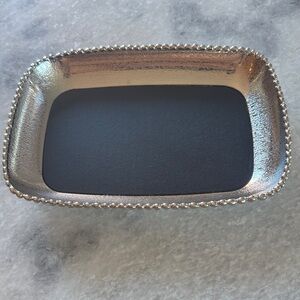 Michael Aram Silver Rectangular Tray with Beaded Edge